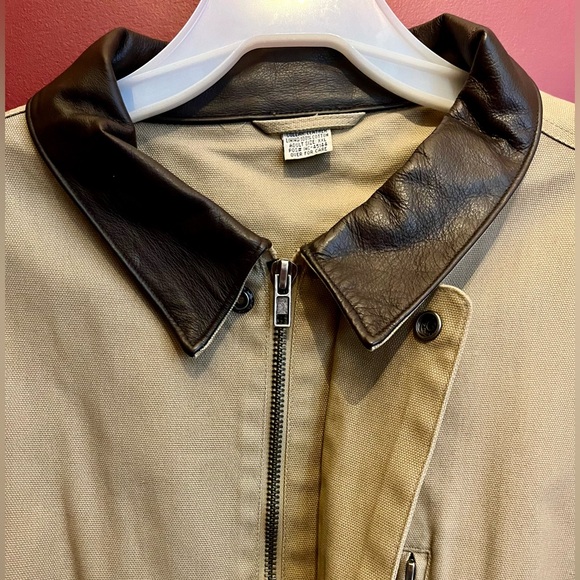 Men's Tan & Brown Military Field Style Jacket - Picture 8 of 14